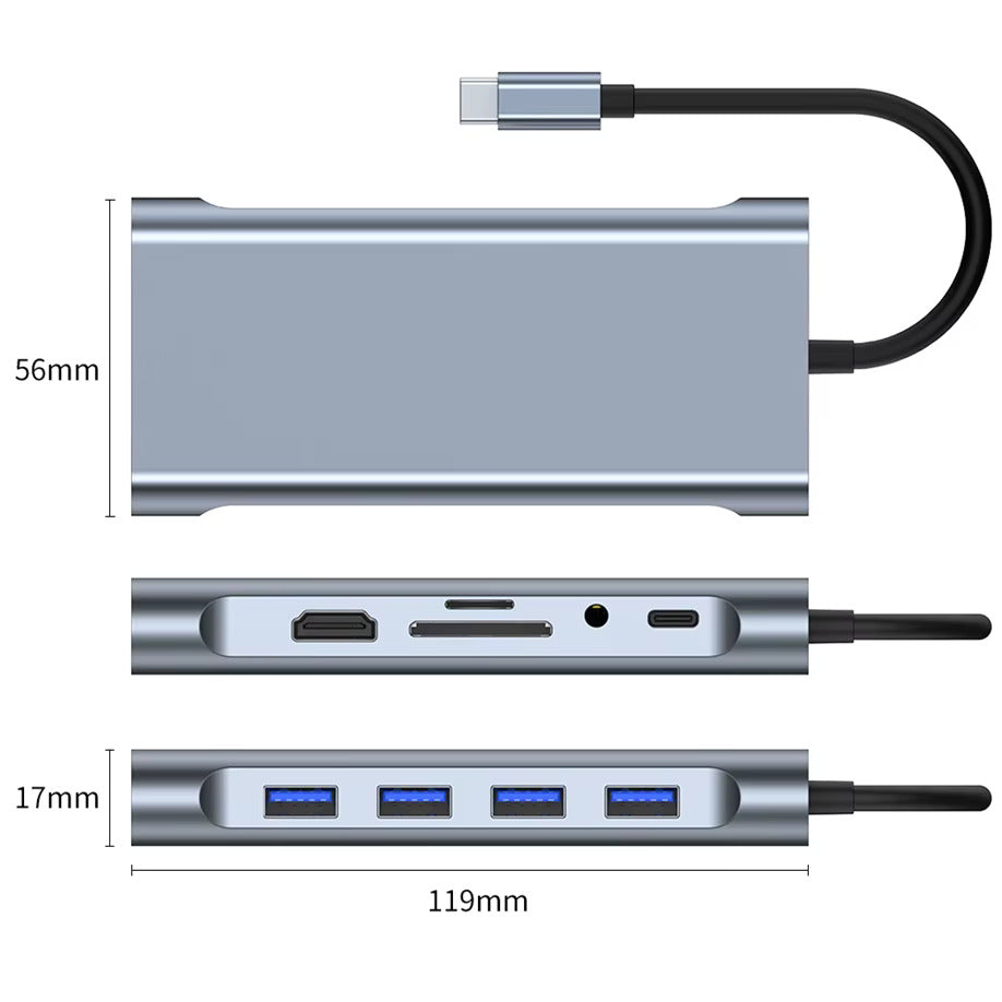 USB C - Multiport Telakka 11-in-1 - Dapteri - Dapteri