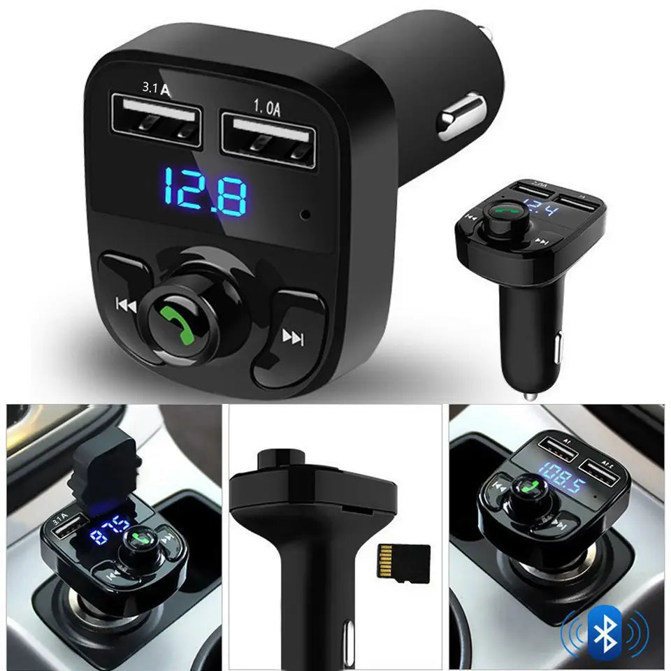 X8 FM Transmitter Aux Modulator Bluetooth Handsfree Car Kit Car Audio MP3 - Dapteri - Dapteri