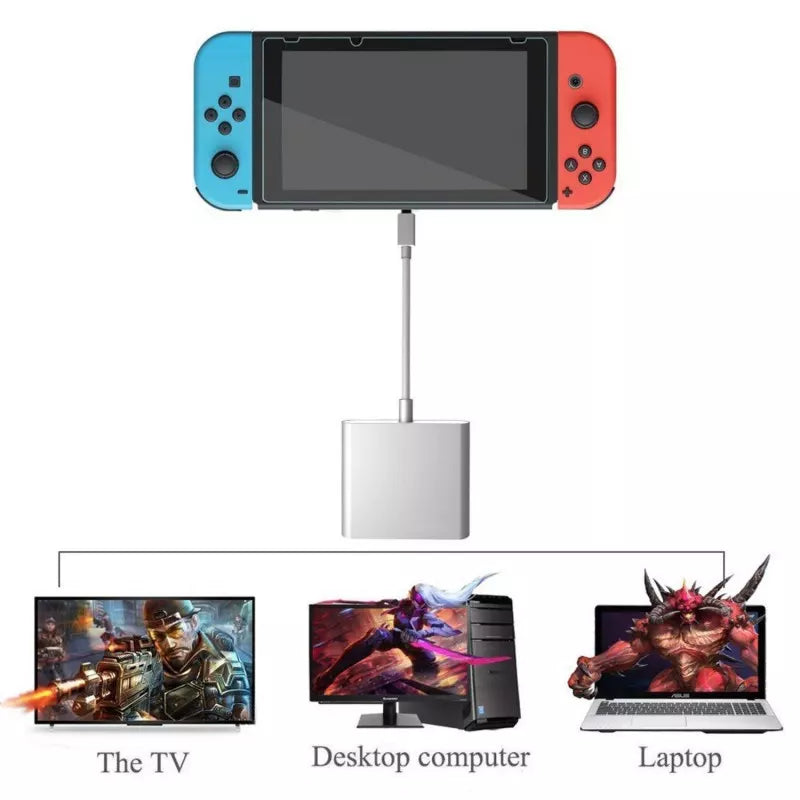 Dapteri Hdmi, Usb-A, Usb-C- Keskitin Adapteri - Dapteri