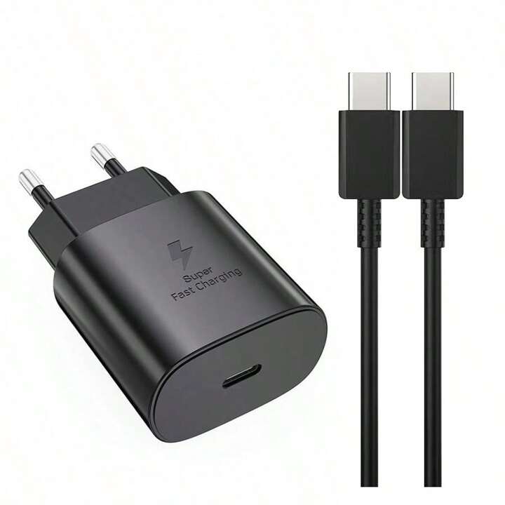 Samsung Usb C Pikalaturi 25W Virtalähde + Kaapeli 1m Musta - Dapteri - Dapteri