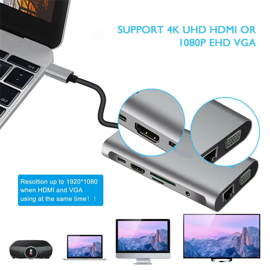 USB C - Multiport Dock 11-in-1 - Dapteri