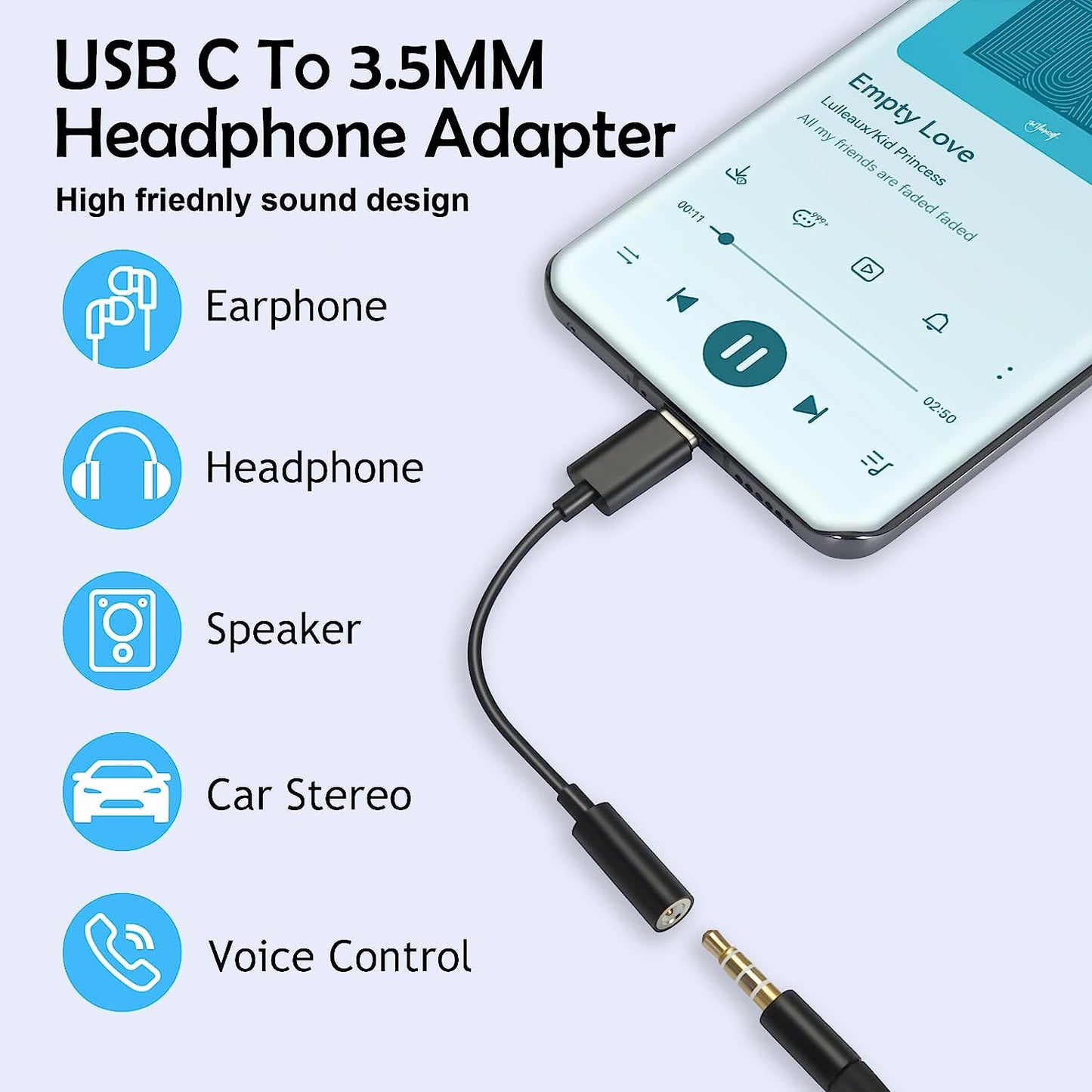 USB-C/ 3.5 mm -Adapteri - Musta - Dapteri - Dapteri