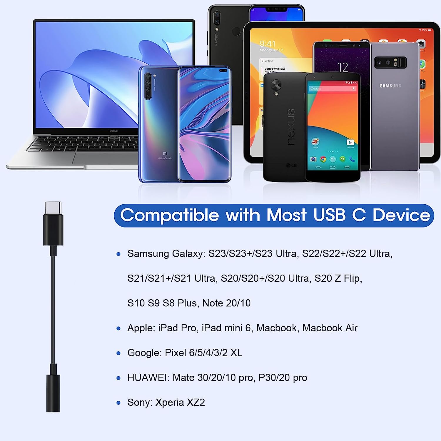 USB-C/ 3.5 mm -Adapteri - Musta - Dapteri - Dapteri