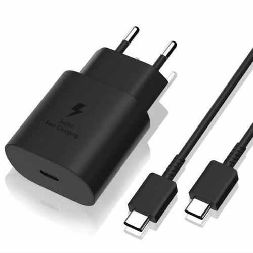 Samsung Pikalaturi 20W Usb-C Virtalähde + Kaapeli 1m, 3A Kaksi Pakkaus - Musta - Dapteri - Dapteri