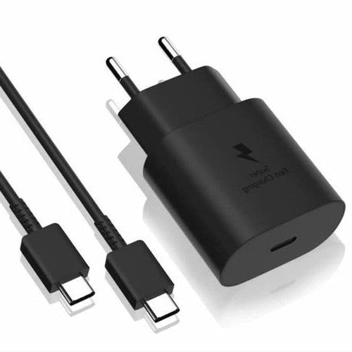 Dapteri Pikalaturi 25W Usb-C Virtalähde + Kaapeli 1m, 3A - Musta - Dapteri