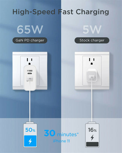 Pikalaturi 65W GaN Laturi QC 3.0 PD3.0 USB-C PD - Dapteri - Dapteri