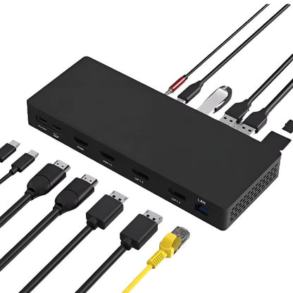 Usb-C Multiport Dual HDMI + Dual DP Hub 14-in-1 144hz Laptop Telakka - Dapteri - Dapteri