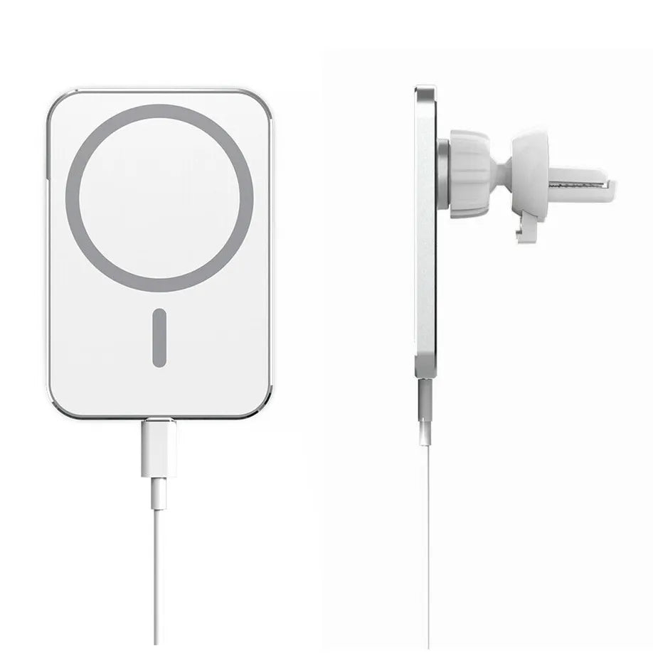 MagSafe Autoteline Valkoinen 15 W:n Magneettinen Langaton Autolaturi - Dapteri - Dapteri