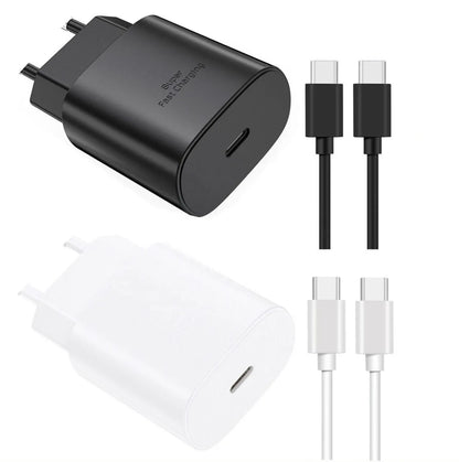 Dapteri Pikalaturi 25W Usb-C Virtalähde + Kaapeli 1m, 3A - Musta - Dapteri