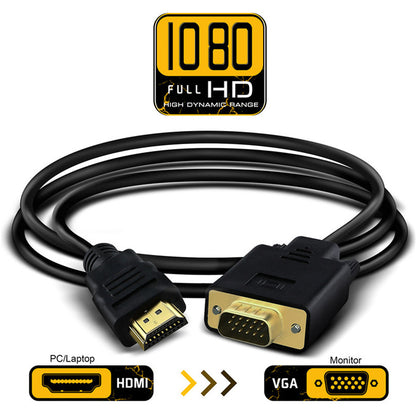 HDMI-VGA-Kaapeli 1080p 1.8M HD-Kaapeli - Dapteri - Dapteri