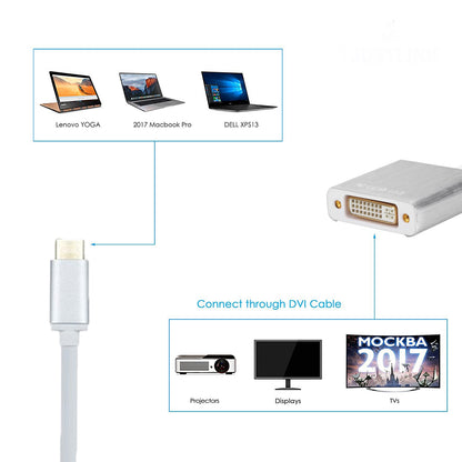 USB 3.1 TYPE-C - DVI 1080P HDTV USB TYPE C - DVI - Muunninkaapeli - Dapteri - Dapteri