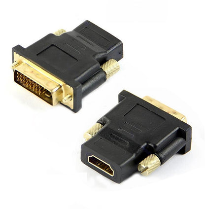 DVI-HDMI-Sovitin Kaksisuuntainen DVI D 24+1 Uros-HDMI-Naaraskaapeli - Dapteri - Dapteri