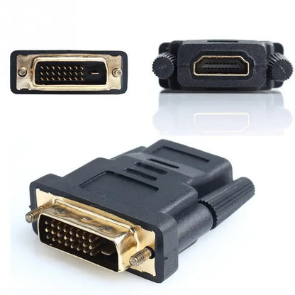 DVI-HDMI-Sovitin Kaksisuuntainen DVI D 24+1 Uros-HDMI-Naaraskaapeli - Dapteri - Dapteri