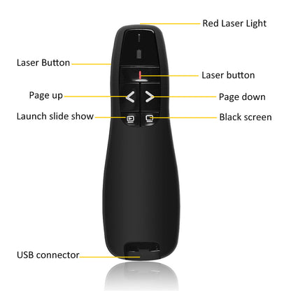 PPT Presentation 2.4Ghz RF USB Wireless Red Laser sivun kääntökynä Powerpoint Presenter - Dapteri - Dapteri