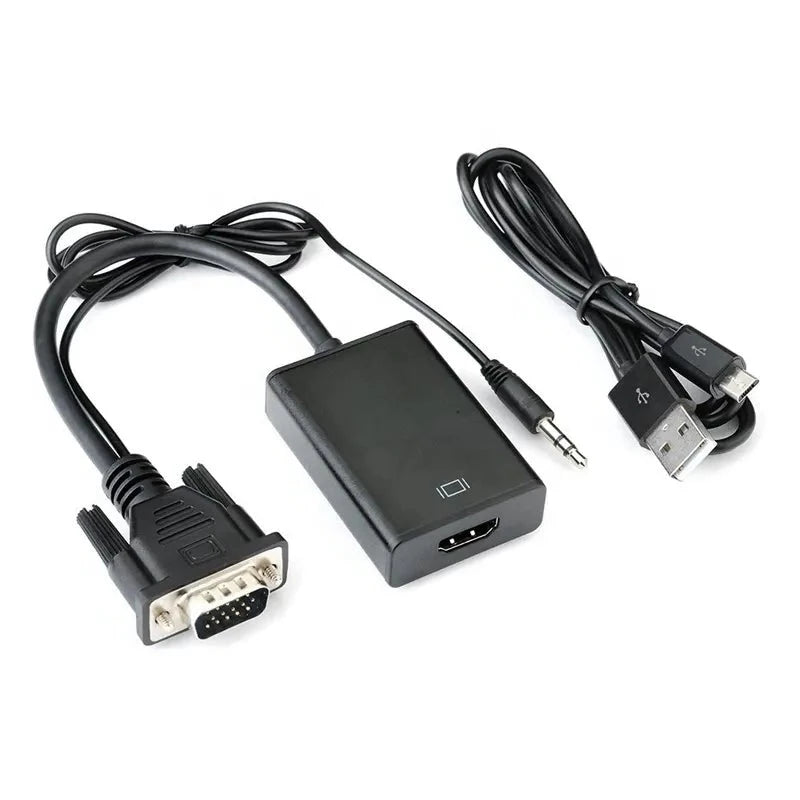 VGA - Hdmi Muunnin Sovitin Kaapeli Äänilähtö 1080P - Dapteri