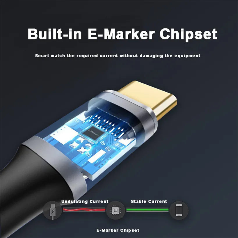 Samsung Usb-C - Usb-C 60w/5a 4.0 PD E- Marker chip Kaapeli 1m - Valkoinen - Dapteri - Dapteri