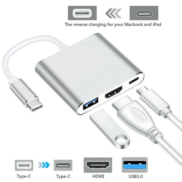 Dapteri HDMI, USB-A, USB-C- keskitin Adapteri - Dapteri