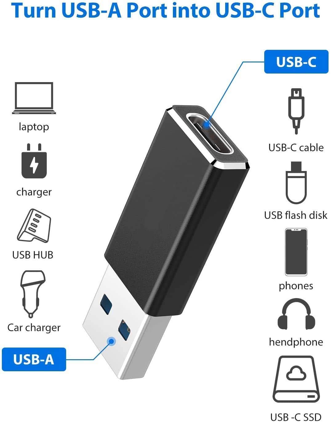 Dapteri USB 3.0 Type A Mies - USB 3.1 Type C Naaras -Liittimen Muuntimen Adapteri Type-c USB-Standardin Lataus- Ja Tietojen Siirto Adapteri - Dapteri