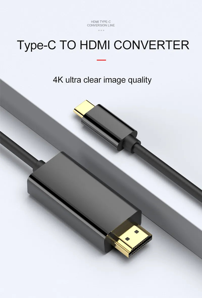 Dapteri Usb 3.1 Type-C - Hdmi 4k -Kaapeli -1,8m - Dapteri