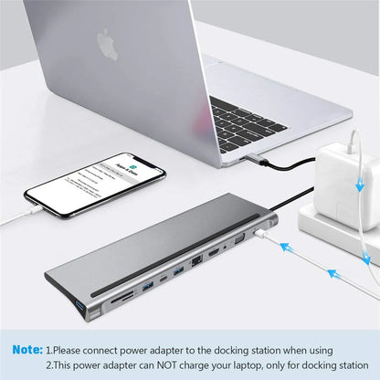 Dapteri 11 In 1 Type-C Hub-Sovitin Usb Type C - Hdmi Vga Audio Pd-Kortinlukija Rj45 - Dapteri