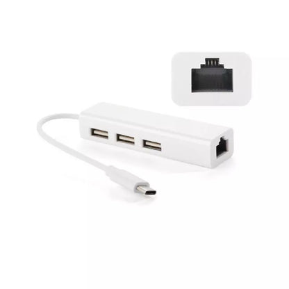 Dapteri USB3.1-kannettavan tyyppi c usb-keskus 3 in 1 keskus yhteensopiva USB3.1 / 2.0 / 1.2 / 1.0 verkkokortin adapterin kanssa Hub-ethernet-usb - Dapteri