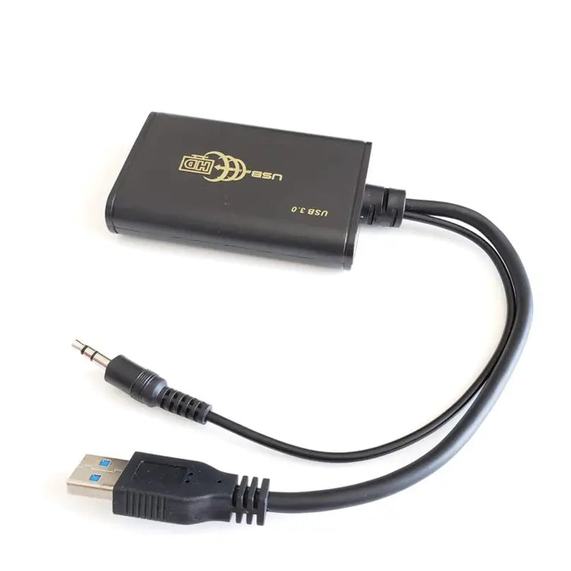 Dapteri USB 3.0 HDMI-Ääni-Videomuunnin 1080p HDMI-Projektori 3,5 mm:n Audioliitännällä Ja Liitäntäadapterilla. - Dapteri