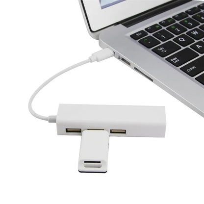 USB 2.0-Keskus USB 2.0 3-Portteihin RJ45 LAN Ethernet-Internet-Portin Jakajan Adapterilla Tietokoneelle - Dapteri