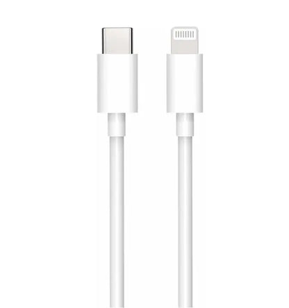 Dapteri 2-Pakkaus 2.4A USB-C- Lightning-Kaapeli Pikalaturilla 1m - Valkoinen - Dapteri