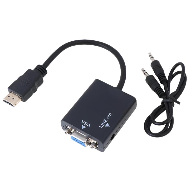 Hdmi / Vga-Sovitin 3.5mm Aux-Kaapelilla - Dapteri