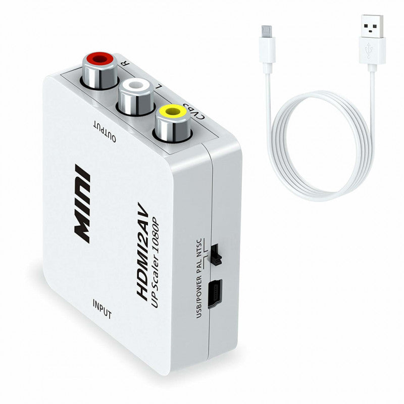 Adapter Signal Source Hdmi - Av / Rca Adapter / Signal Converter Valkoinen - Dapteri