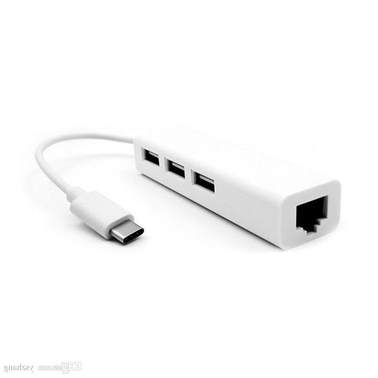 Dapteri USB3.1-kannettavan tyyppi c usb-keskus 3 in 1 keskus yhteensopiva USB3.1 / 2.0 / 1.2 / 1.0 verkkokortin adapterin kanssa Hub-ethernet-usb - Dapteri